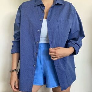 Van Heusen Blue Striped Casual Button Down Shirt